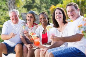 Seniors enjoy drinks