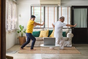 Older adults staying physically active at home