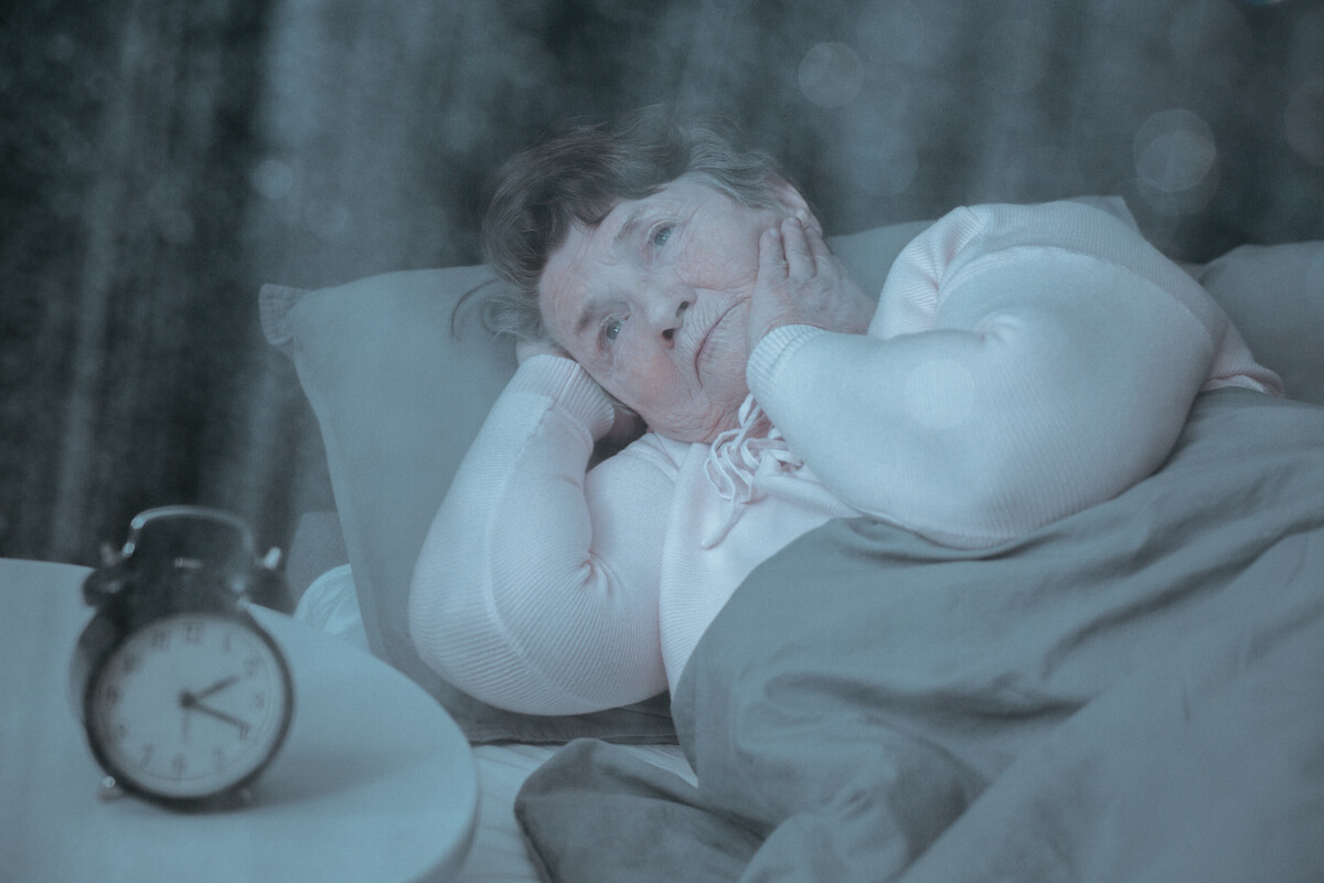 Older woman having trouble sleeping