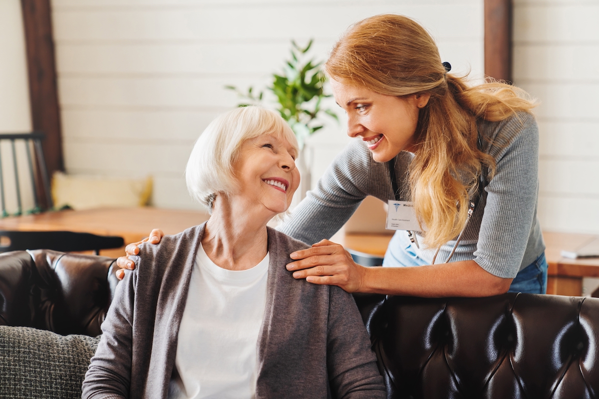 Caregiver with an older woman